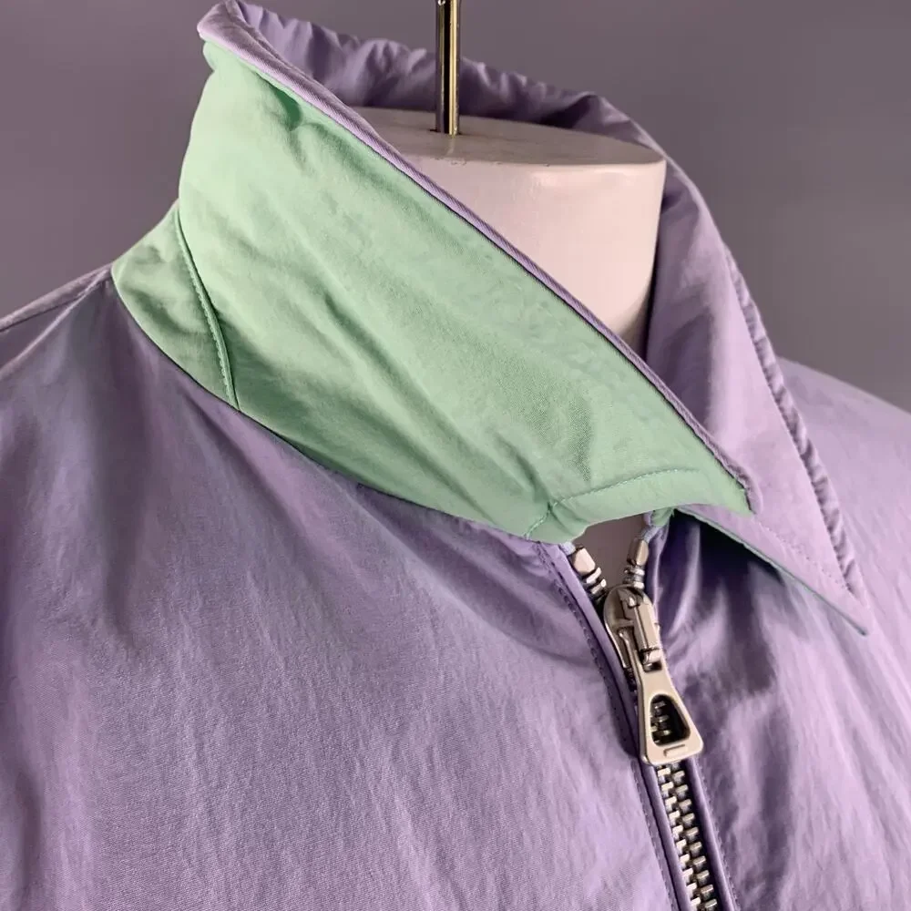 GUCCI Size 48 Purple Dans Le Vert Wool Polyamide Jacket